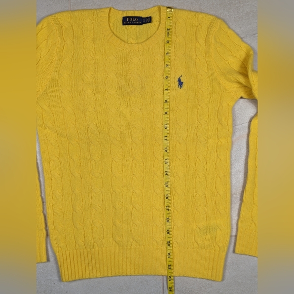 Polo Ralph Lauren Julianna Crewneck Cable Knit Sweater Lot of 2 Yellow White - Picture 3 of 12